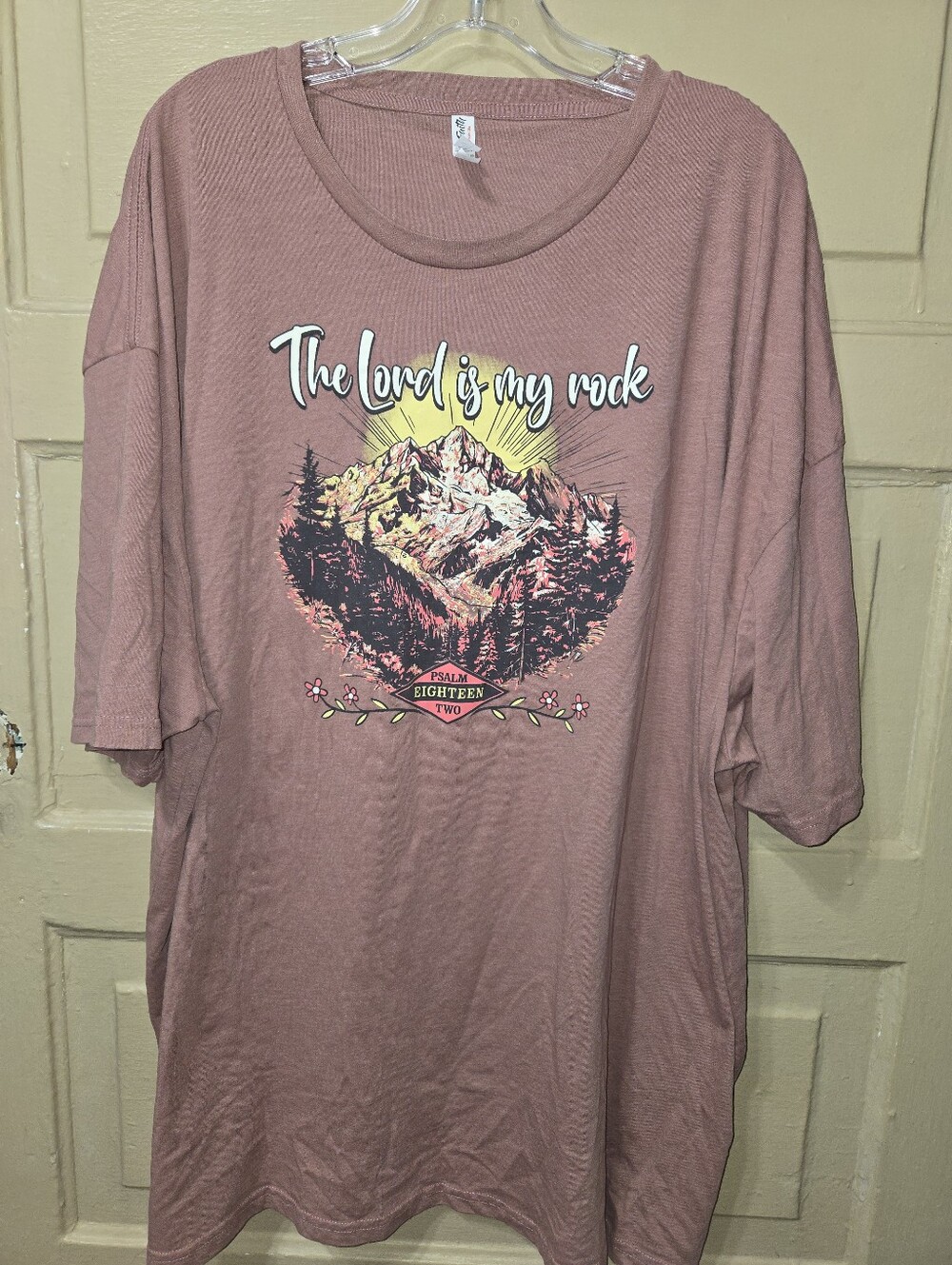 Love In Faith The Lord Is My Rock Psalm 18:2 Short Sleeve Mauve Tshirt Size: 4X
